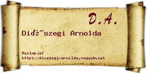 Diószegi Arnolda névjegykártya